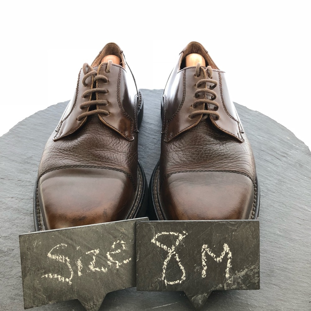Florsheim brown leather cap toe oxfords size 8M - Picture 3 of 8